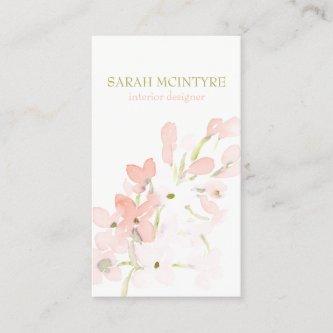 Beautiful Soft Watercolour Pink Blossoms Calling Card