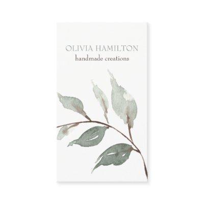 Beautiful Soft Watercolour Sage Green Foliage Calling Card