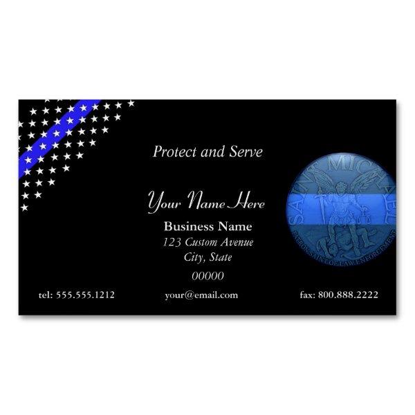 Beautiful Thin Blue Line Police St Michael  Magnet