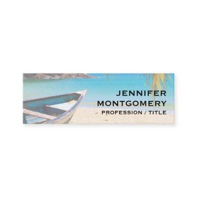 Beautiful Tropical Beach with a Rowboat Mini