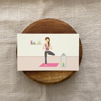 Beautiful Woman Doing Yoga In A Decorated Room