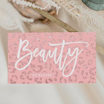 Beauty elegant typography rose gold leopard pink
