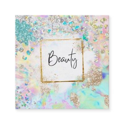 *~* BEAUTY Glitter Frame Pastel Rainbow Abstract Square