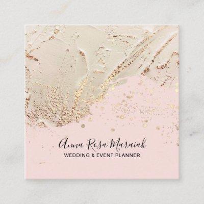 *~* Beauty Gold Foil Glitter Wedding Elegant Pink  Square