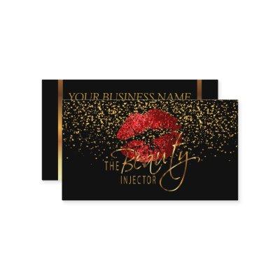Beauty Injector with Gold Confetti & Red Lips