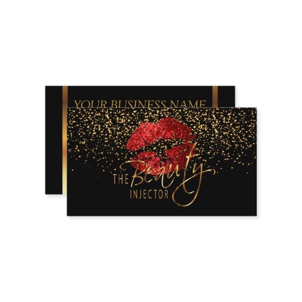 Beauty Injector with Gold Confetti & Red Lips