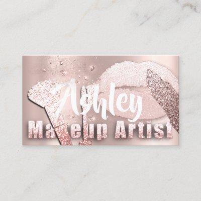 Beauty Makeup Artist Appointment Card Pink Spark