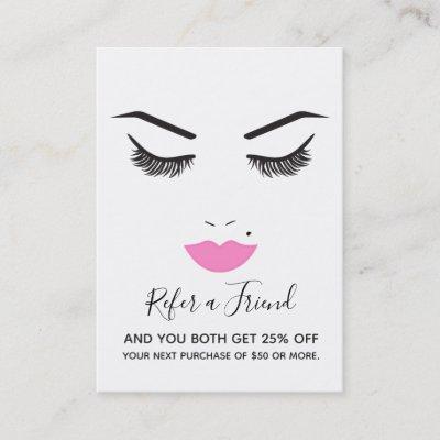 Beauty Makeup Face Lashes Pink Lips Referral Salon