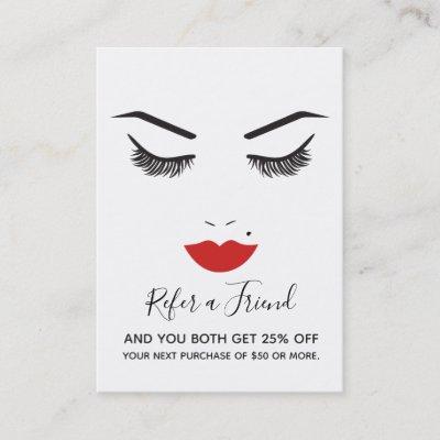 Beauty Makeup Face Lashes Red Lips Referral Salon
