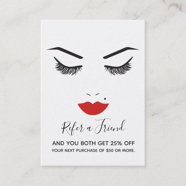 Beauty Makeup Face Lashes Red Lips Referral Salon