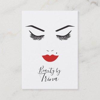 Beauty Makeup Face Lashes & Red Lips Salon
