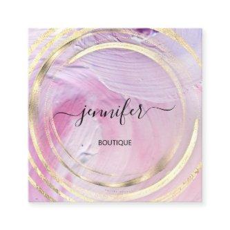Beauty Organic Bio Shop QR Logo Soap Pink Rose Square