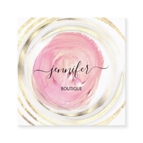 Beauty Organic Bio Shop QR Logo Soap Pink White Square