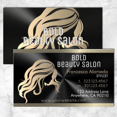Beauty Salon Hair Stylist Brushed Black + Gold