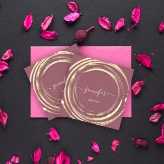 Beauty Shop Couch Gold Rose QR Code Logo  Square