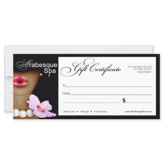 Beauty Spa Arabesque Gift Certificate