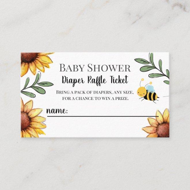Bee Baby Shower Diaper Raffle Ticket