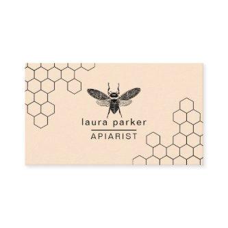 Bee Honey Seller Apiarist Black White Hexagon Busi