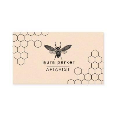 Bee Honey Seller Apiarist Black White Hexagon Busi