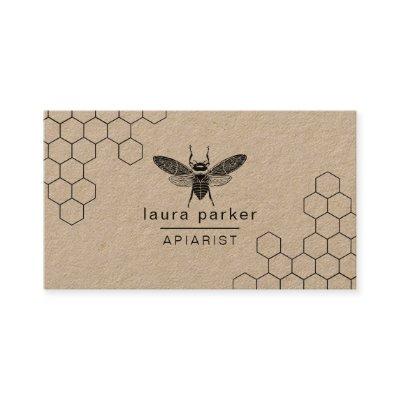 Bee Honey Seller Apiarist Black White Hexagon