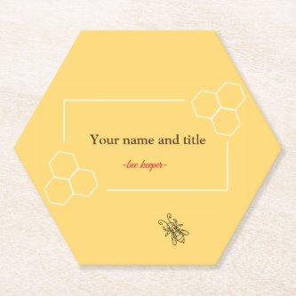 Bee keeper design customizable  paper coaster