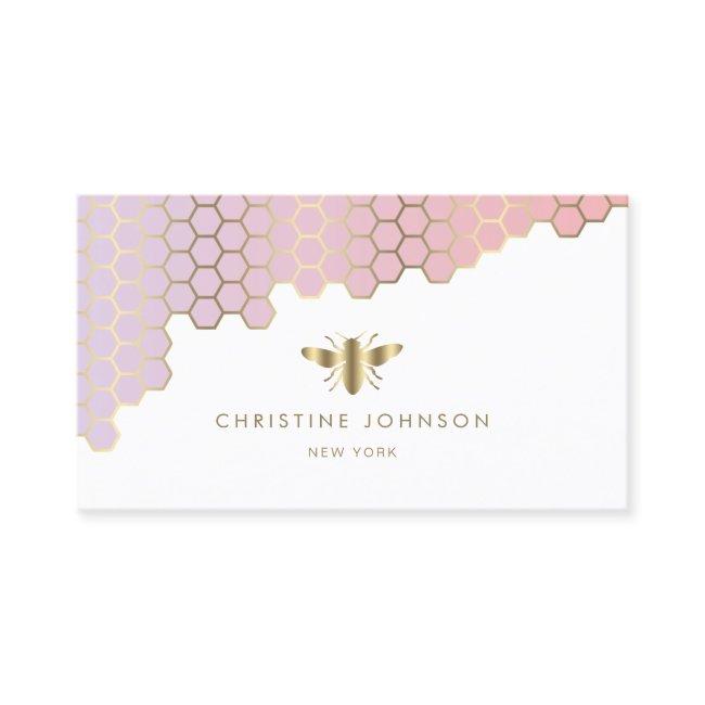 bee logo honeycomb gradient blush pink
