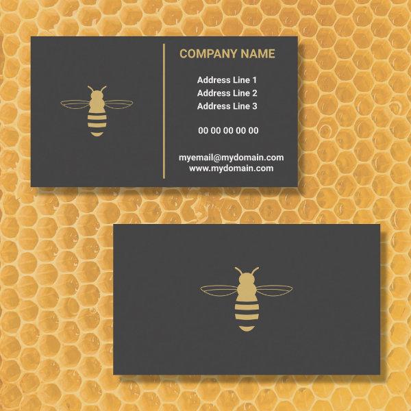 Bee Logo Minimalist Elegant Black & Gold Beekeeper