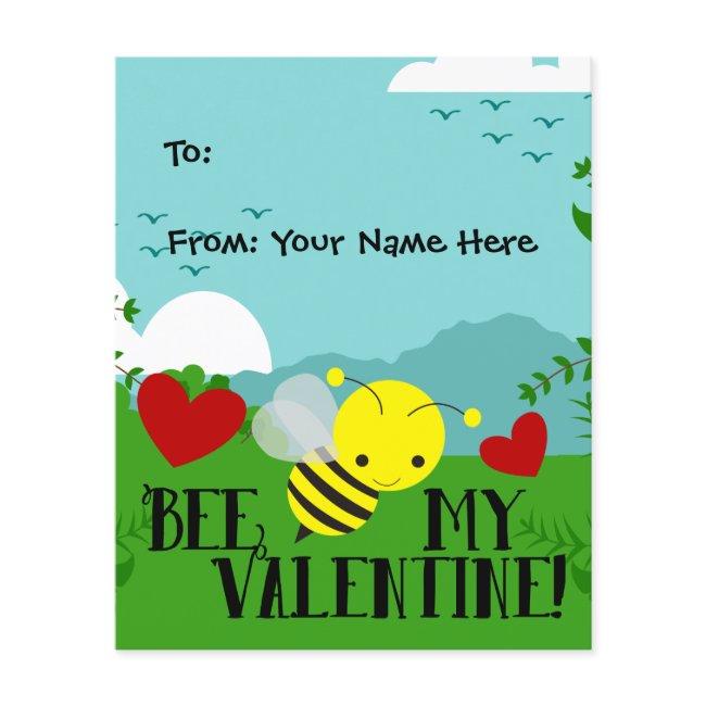 Bee My Valentine Cute Garden Kids Boys Classroom Flyer