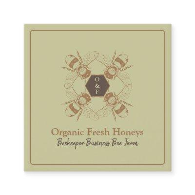 Beekeeper Bees Beige Honeycomb Farm Apiary Square