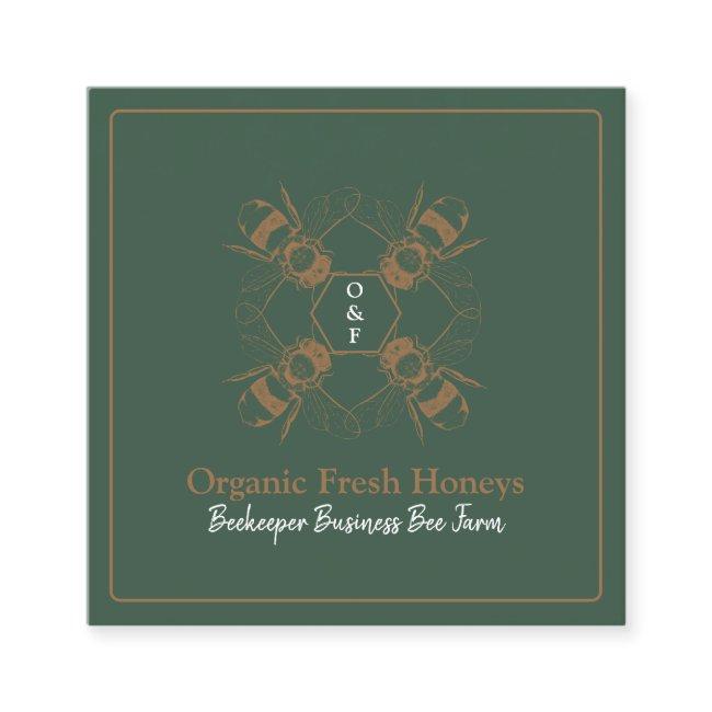Beekeeper Bees Green Honeycomb Farm Apiary Square