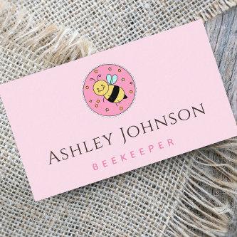 Beekeeper Cute Honey Bee Icon Girly Pink Minimal