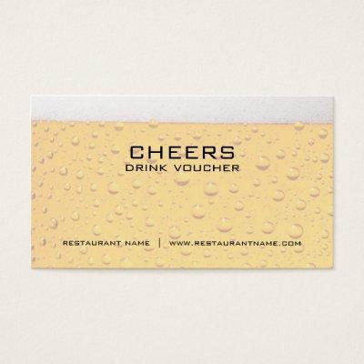 Beer Drink Voucher and Coupon Cards