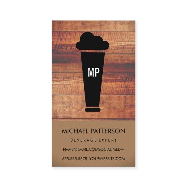 Beer Glass | Brewery | Wood Trim Monogram