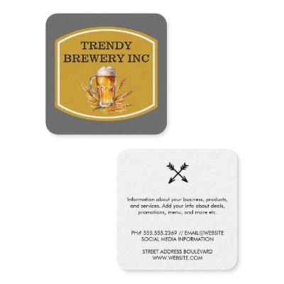 Beer Glass of Beer with Wheat Square