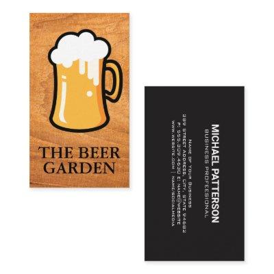 Beer Mug Illustration | Wood Background