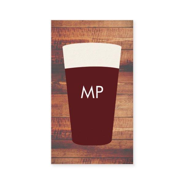 Beers Rustic Wood Square Element Monogram | Beer