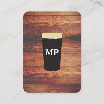 Beers Rustic Wood Square Element with Monogram