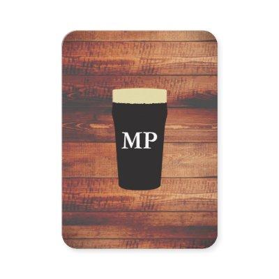 Beers Rustic Wood Square Element with Monogram