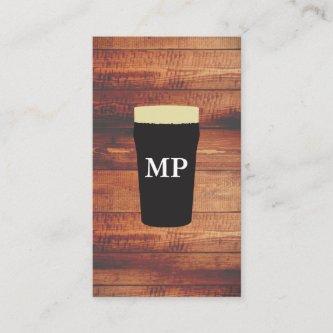 Beers Rustic Wood Square Element with Monogram