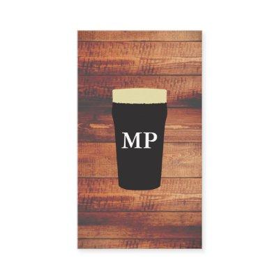 Beers Rustic Wood Square Element with Monogram