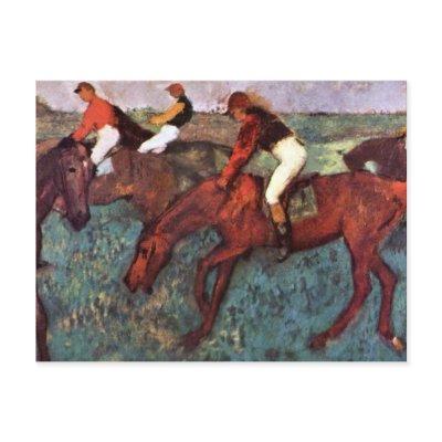 Before The Start Jockeis Training - Degas Painting Holiday Postcard
