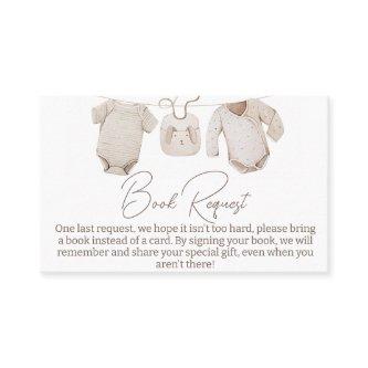 Beige Baby Clothes Baby Shower Book Request Insert