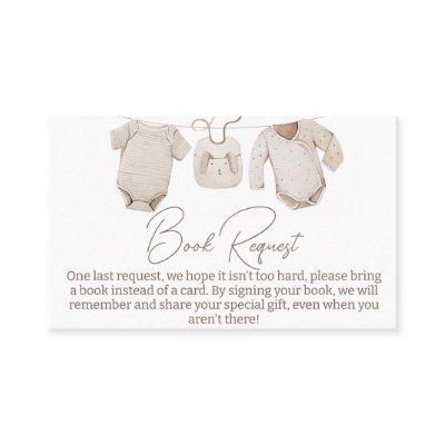 Beige Baby Clothes Baby Shower Book Request Insert