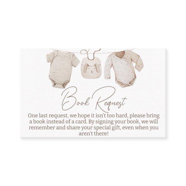 Beige Baby Clothes Baby Shower Book Request Insert