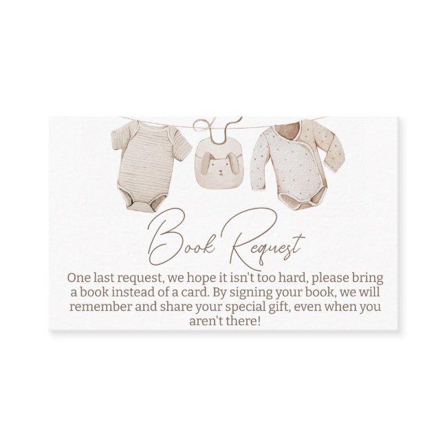 Beige Baby Clothes Baby Shower Book Request Insert