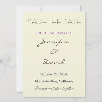 Beige Background Grey Modern Wedding Invitation