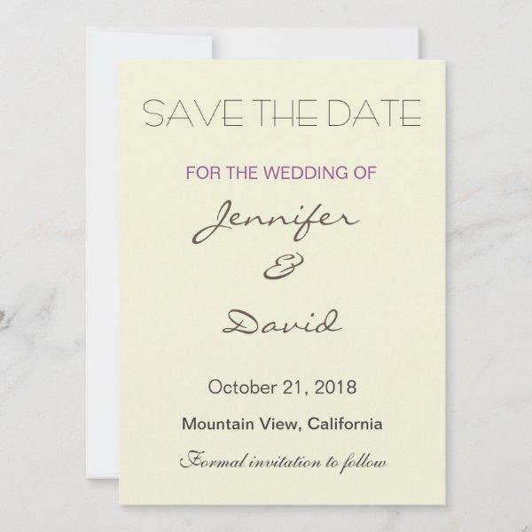 Beige Background Grey Modern Wedding Invitation
