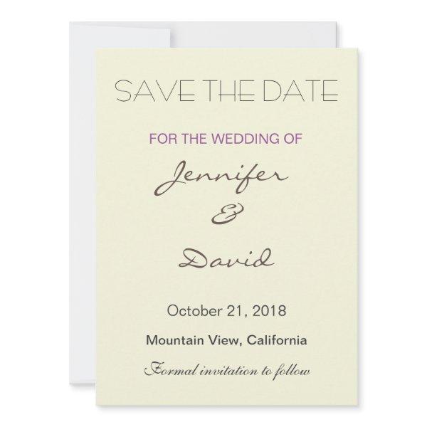 Beige Background Grey Modern Wedding Invitation