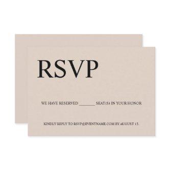 Beige Business event Logo Reserved seats  RSVP Card