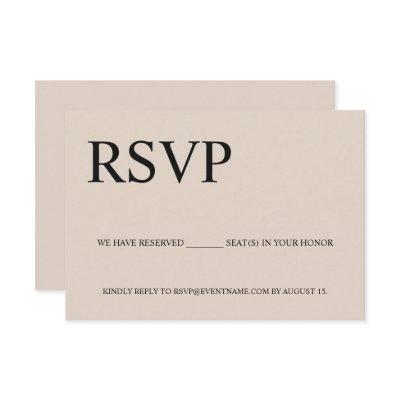 Beige Business event Logo Reserved seats  RSVP Card
